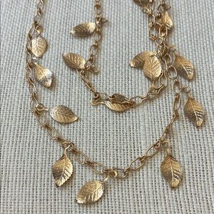 Vintage Gold tone Leaf Necklace